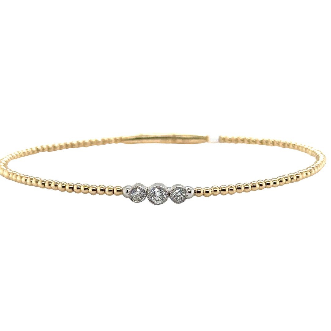 Yellow Gold 3-Stone Diamond Flexi Bracelet