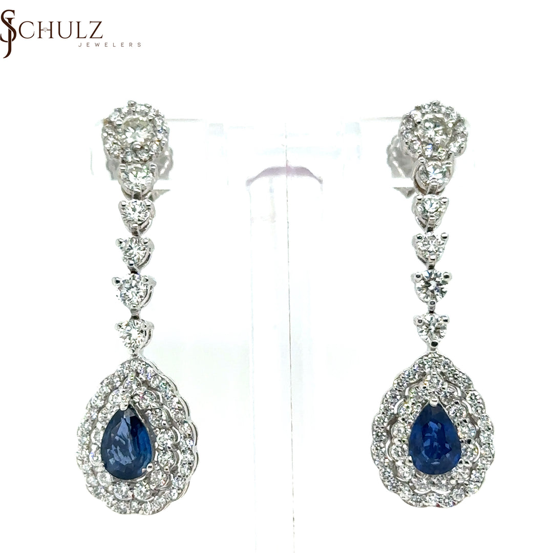 Sapphire Diamond Stone Earrings