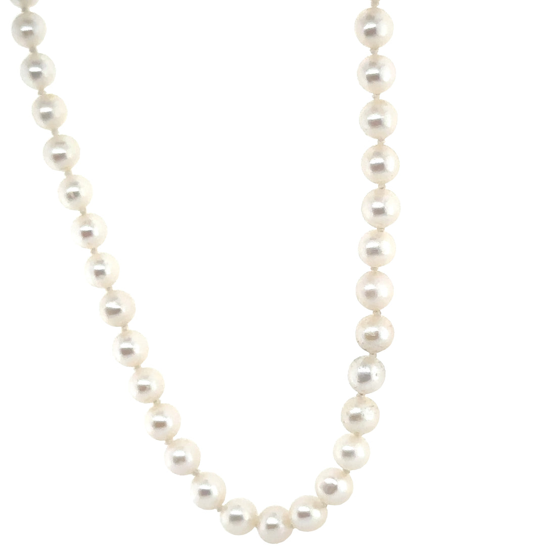 AA Akoya Pearl Necklace with Yellow Gold Clasp