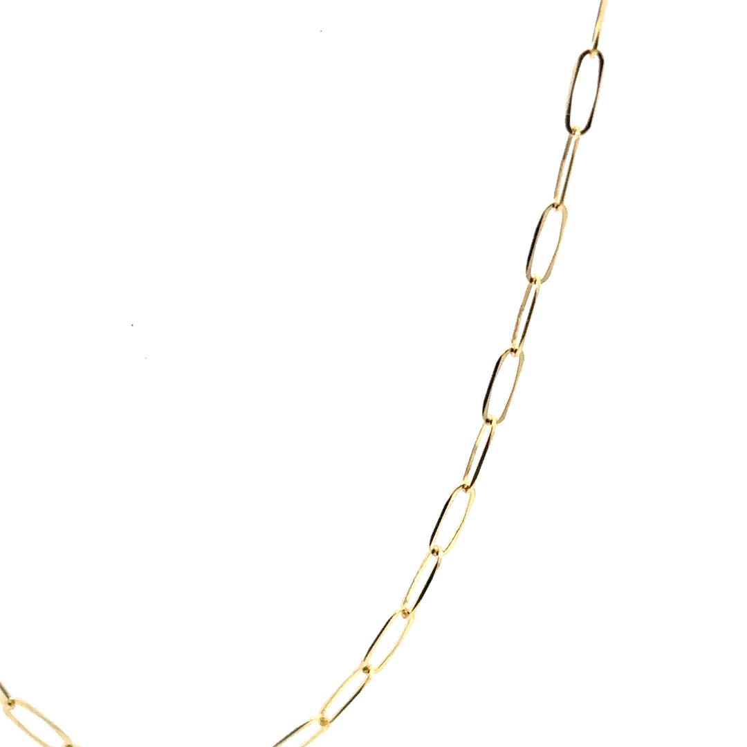 Yellow Gold Dainty Paperclip Chain