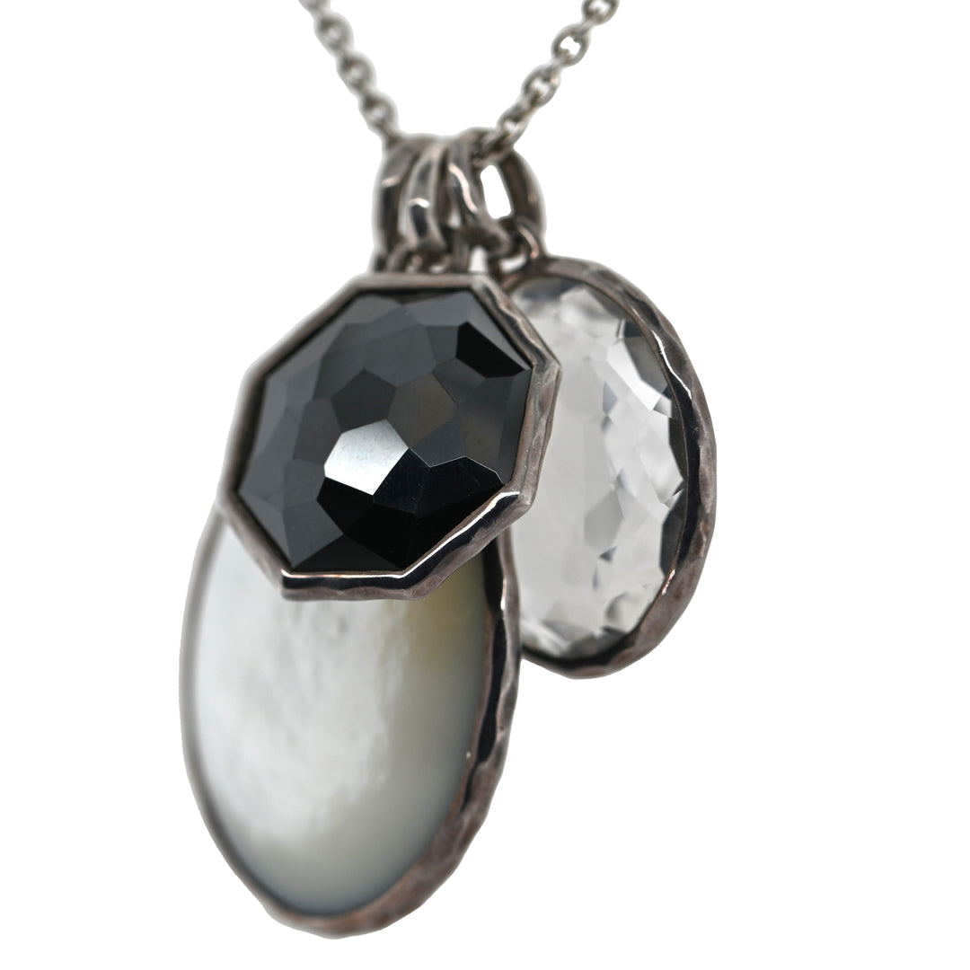 Ippolita Bezel Set Midnight & Clear Quartz Drop Pendant