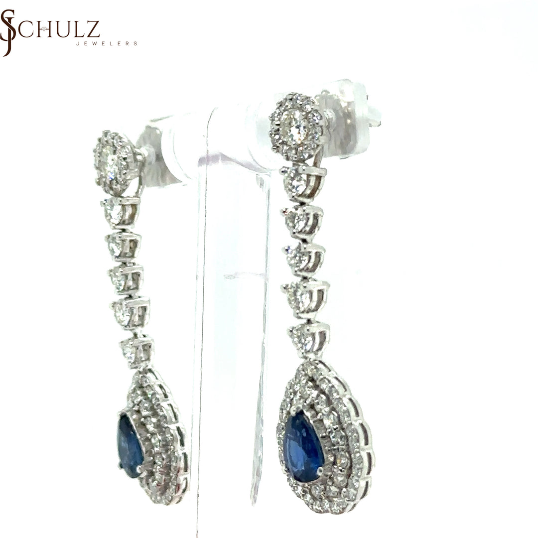Sapphire Diamond Stone Earrings