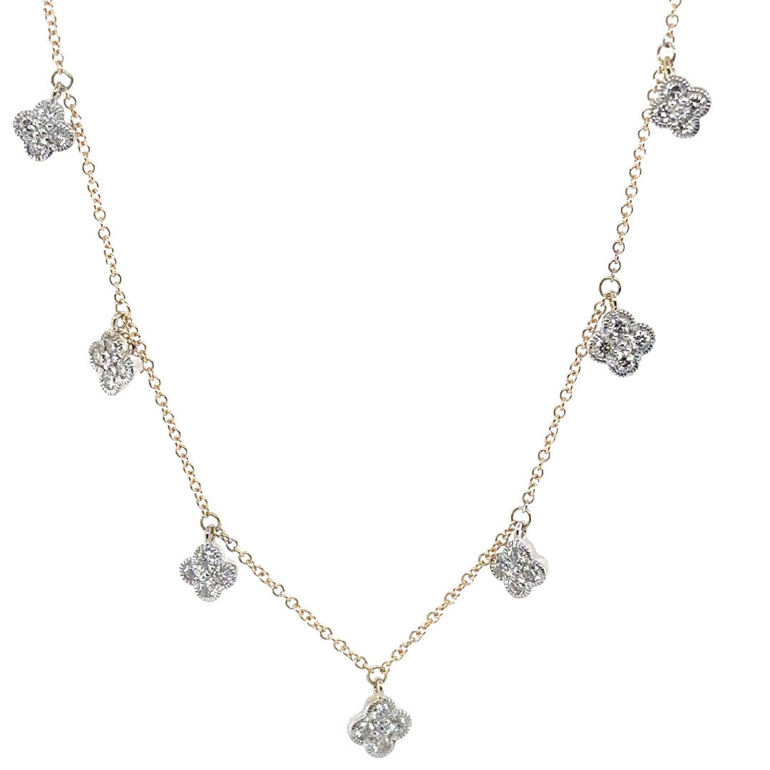 Diamond Clover Two-Toned Necklace