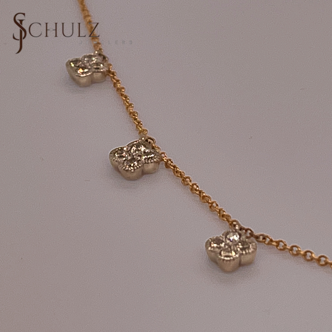 Diamond Clover Two-Toned Necklace