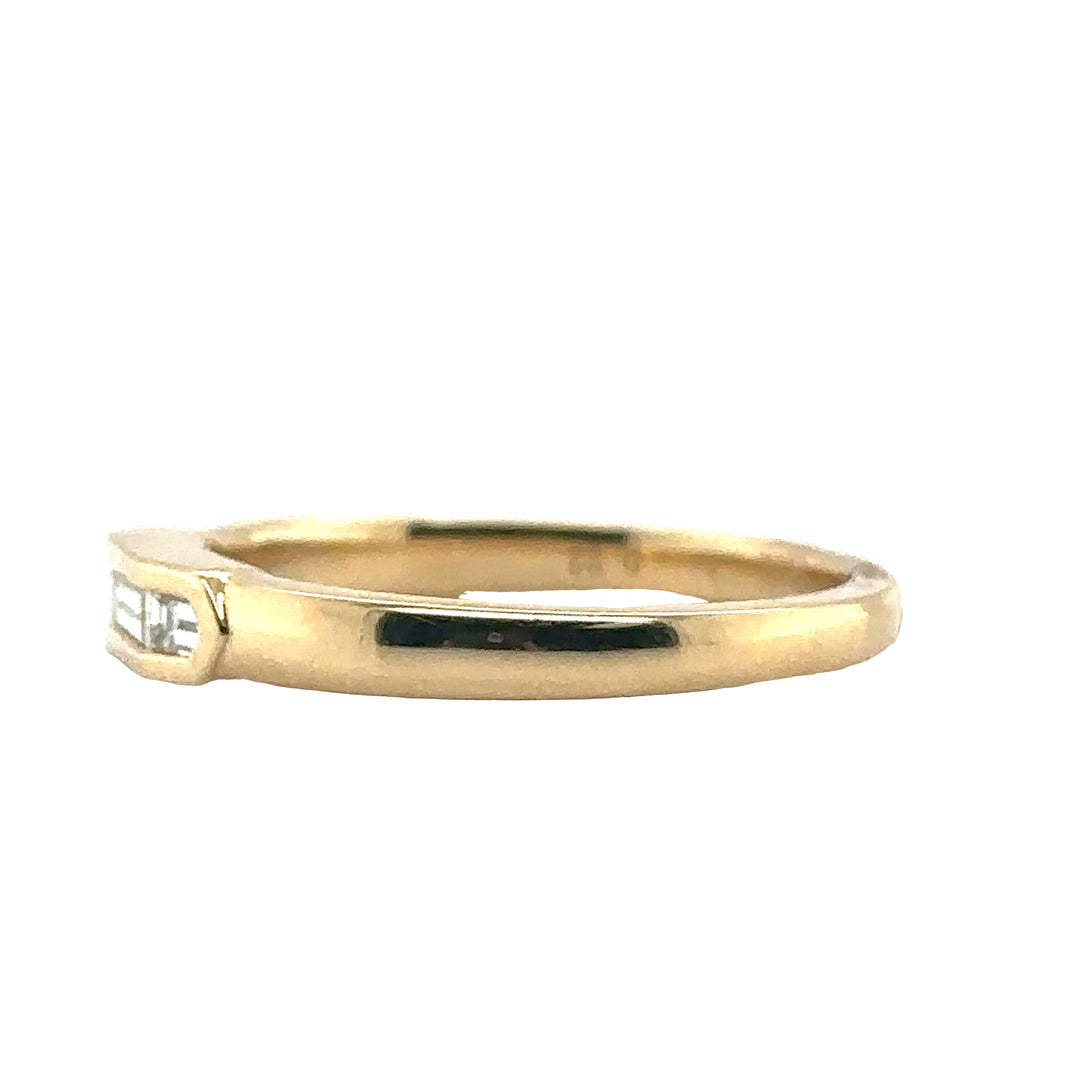 18k Yellow Gold Bezel-Set Diamond Low Profile Engagement Ring
