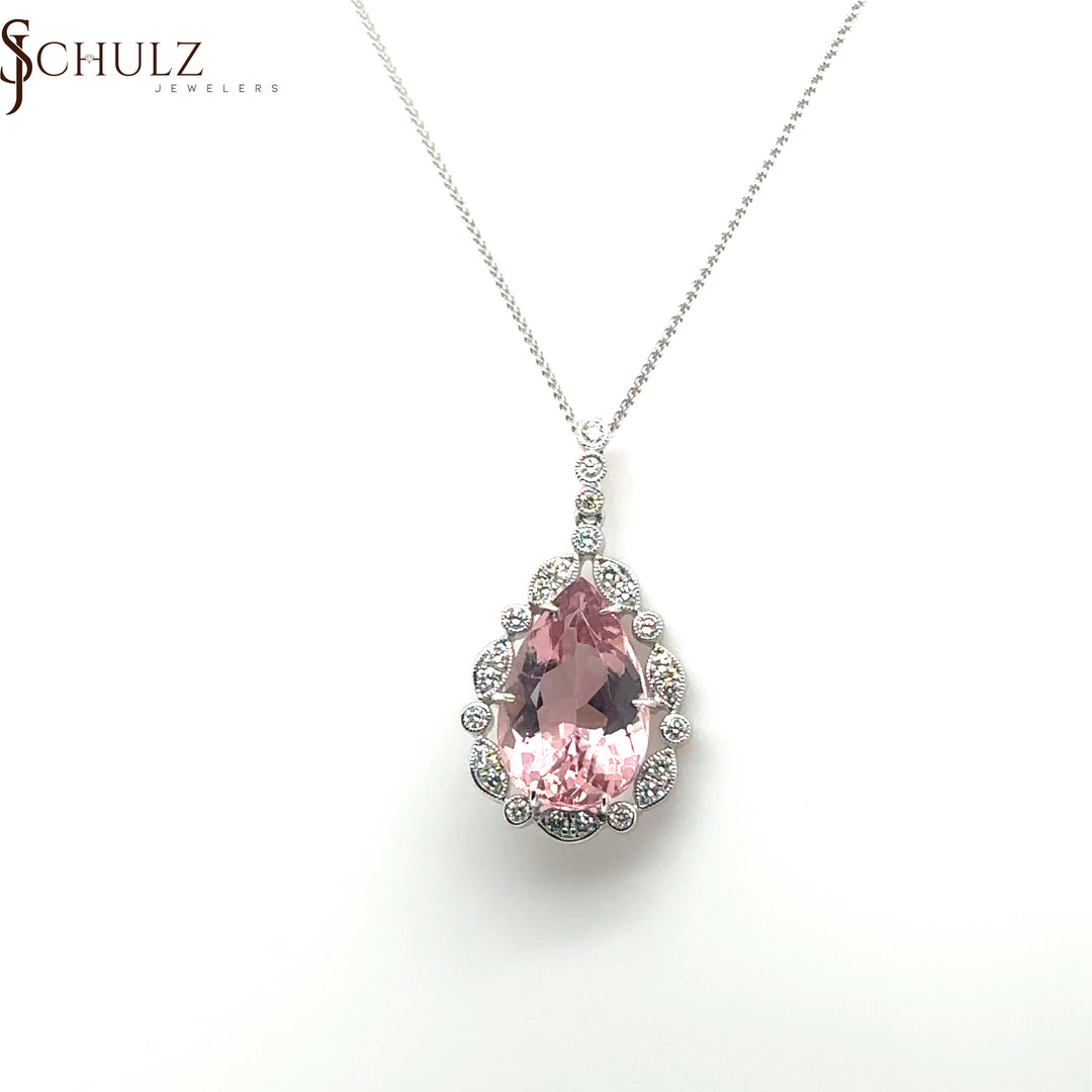 Morganite & Diamond Pendant