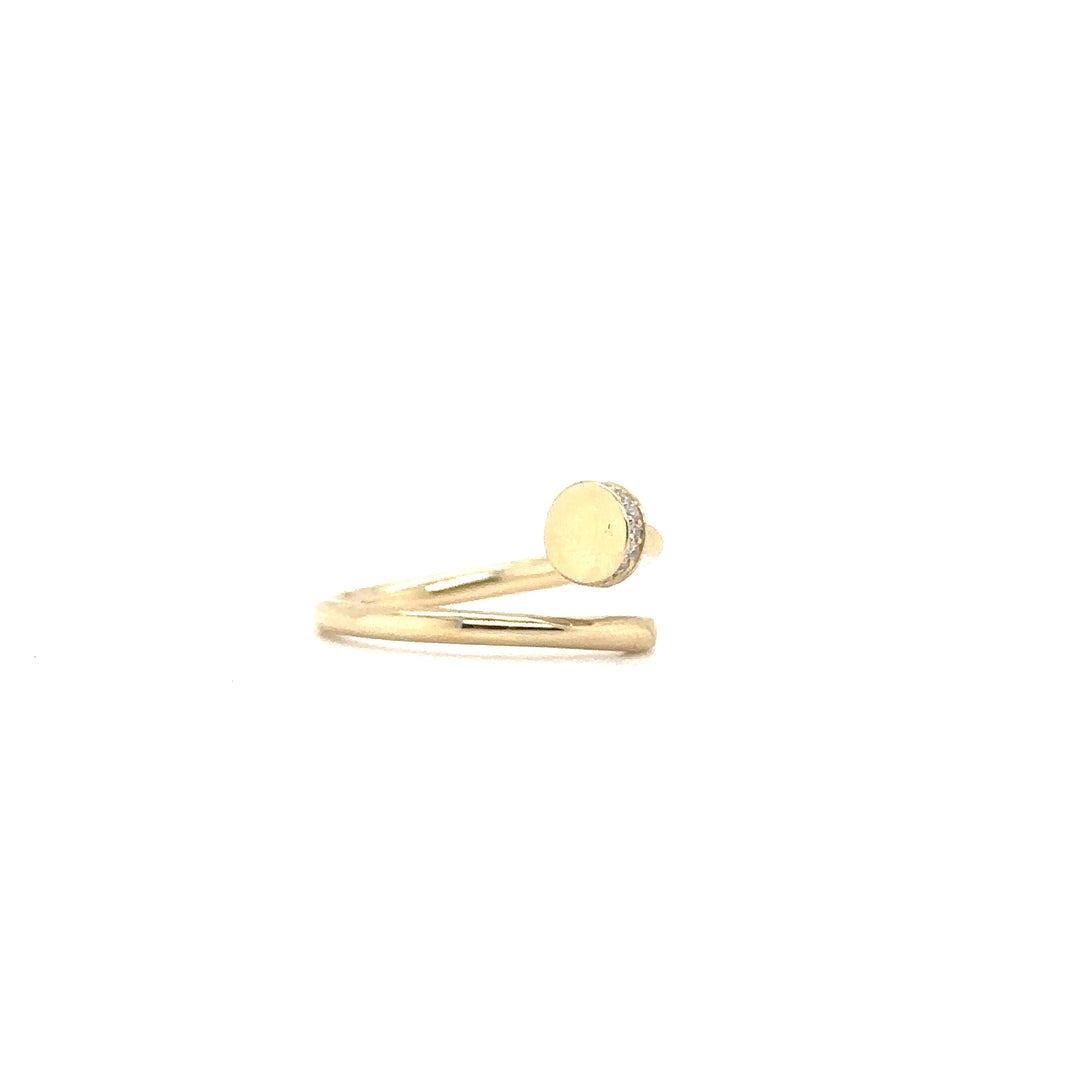Yellow Gold Diamond 'Nail' Ring