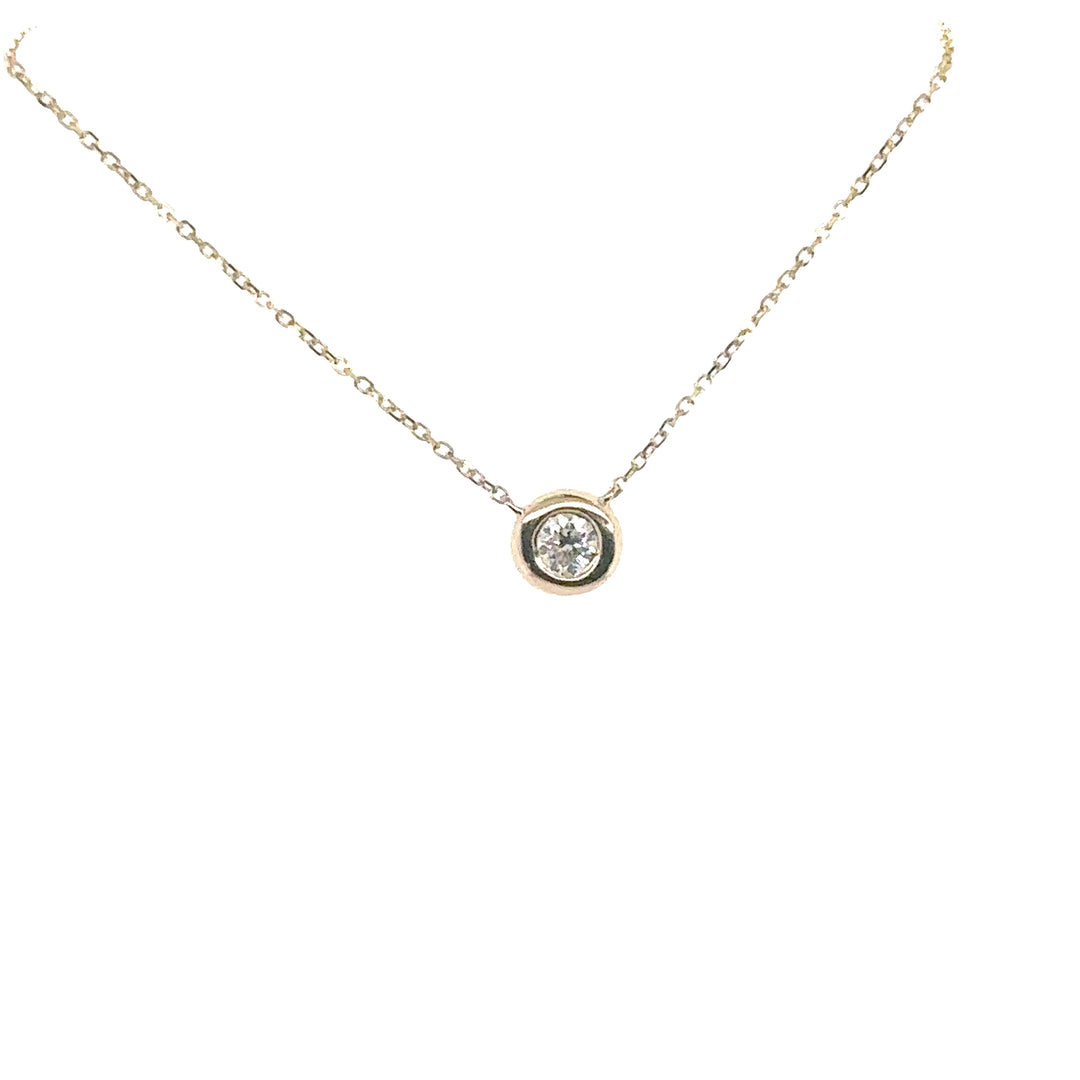 Yellow Gold Bezel-set Diamond Necklace