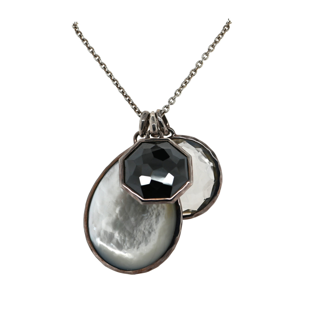 Ippolita Bezel Set Midnight & Clear Quartz Drop Pendant
