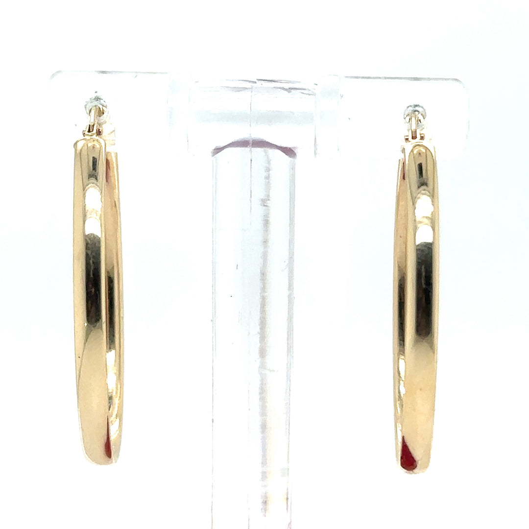 Large Yellow Gold Oval Hoops