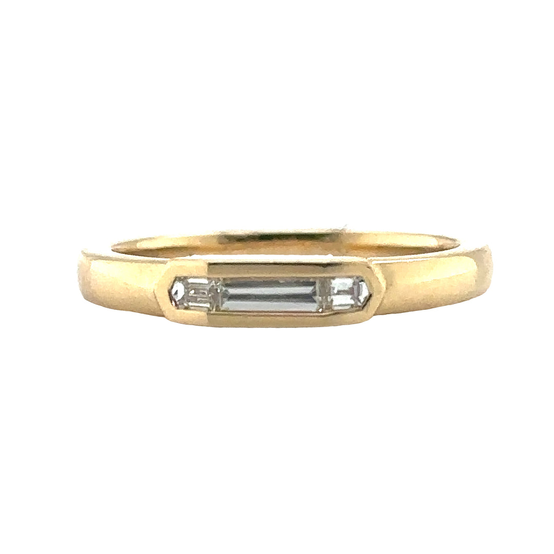 18k Yellow Gold Bezel-Set Diamond Low Profile Engagement Ring