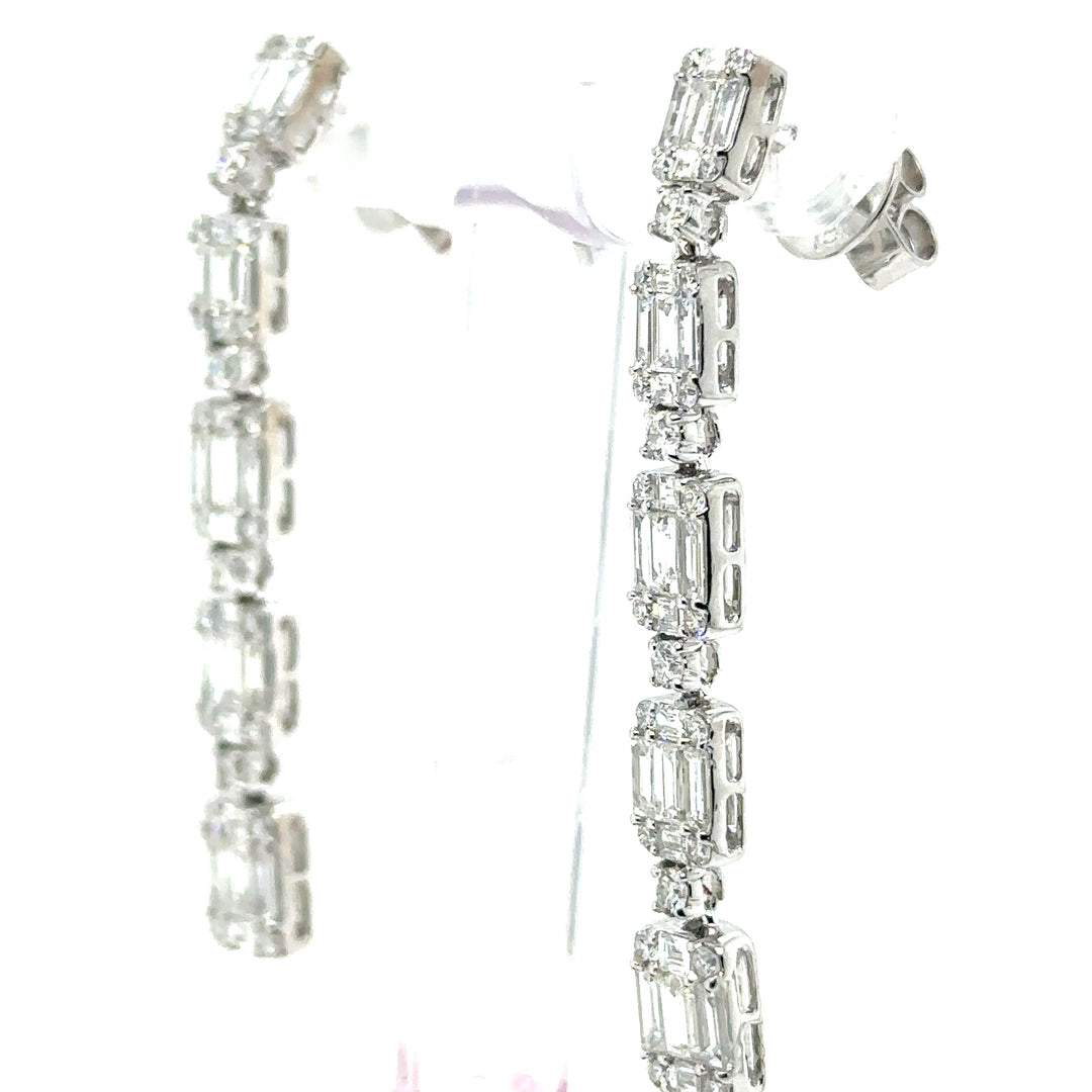2.9ctw Diamond Drop Stud Earrings