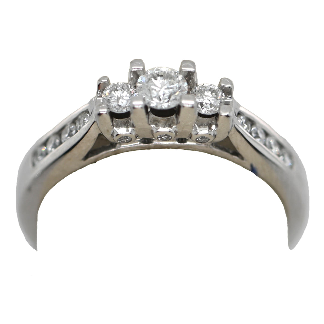 3-Stone Center Channel Shank Diamond Anniversary Ring