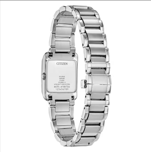 Stainless Steel Women's Citizen Eco-Drive Square Watch