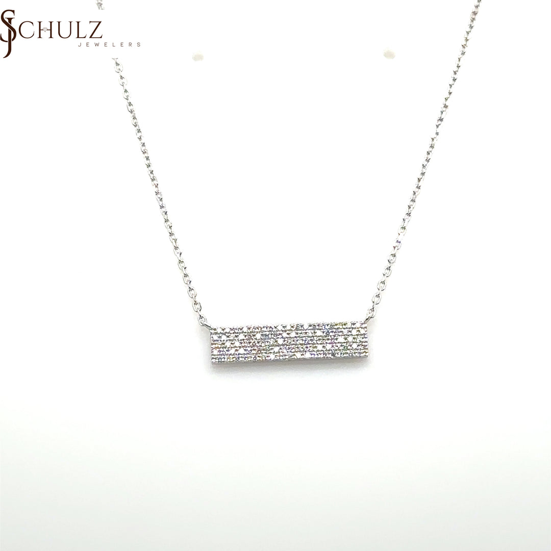 White Gold Diamond Bar Necklace