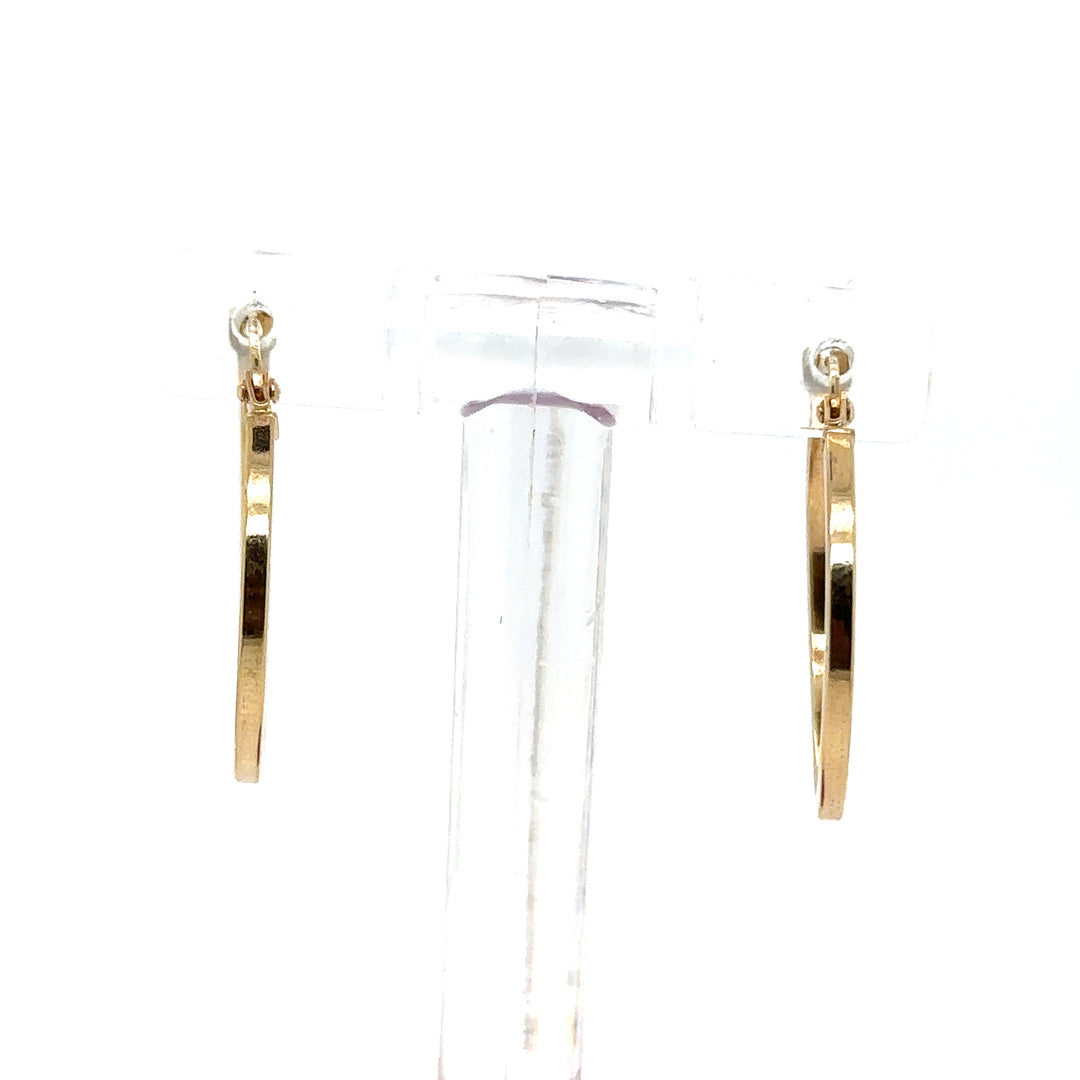Yellow Gold square Hoops