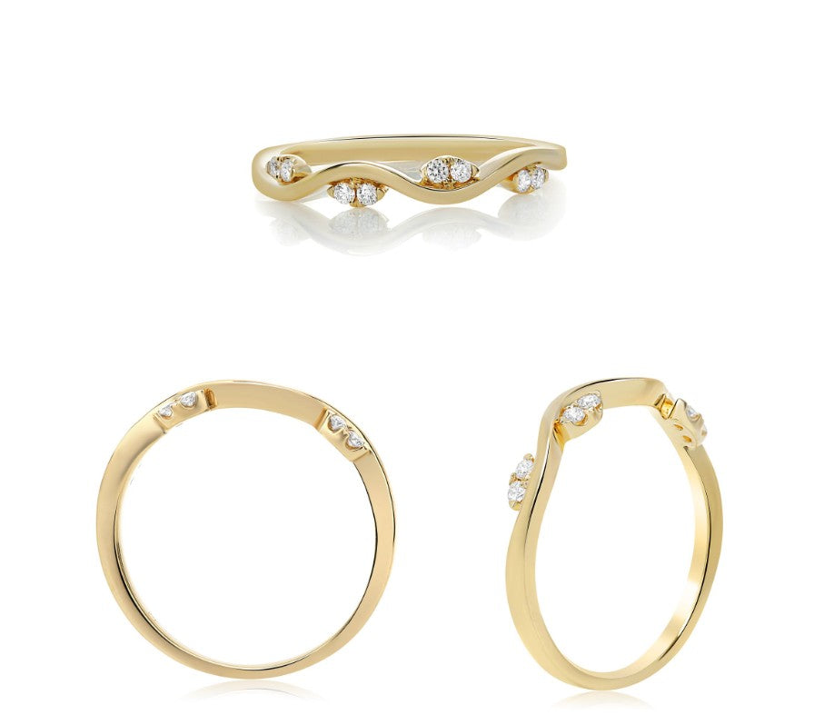 Yellow Gold Diamond Stacking Wedding Band