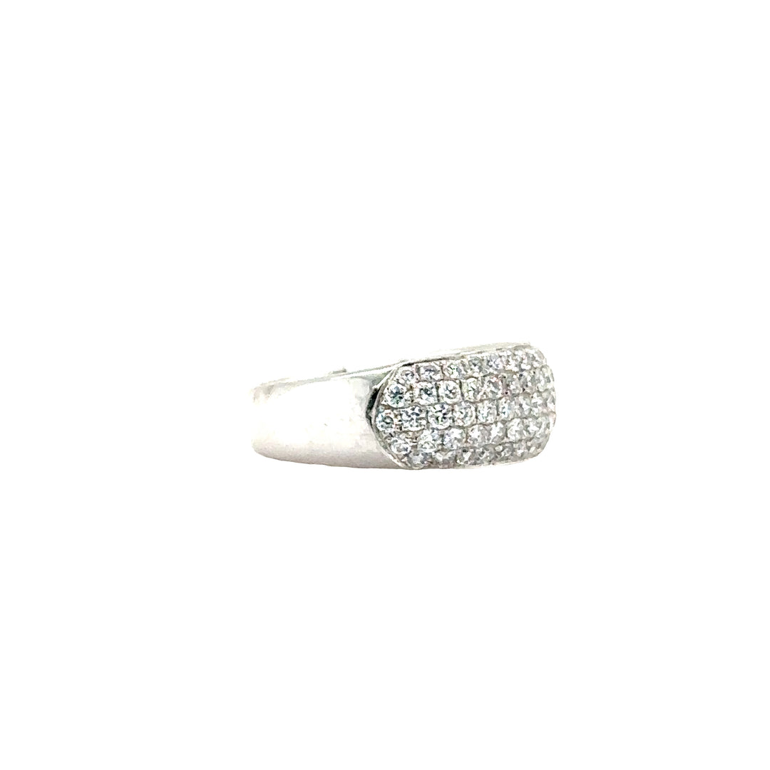 White Gold Diamond Pave-Set Dome Band