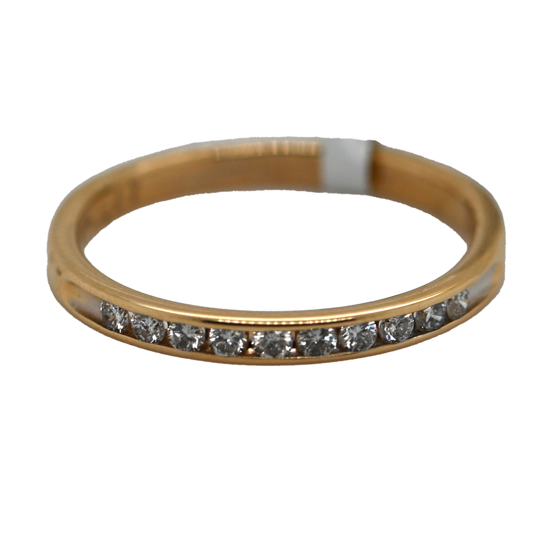 Yellow Gold Bead Set Diamond Fashion Ring