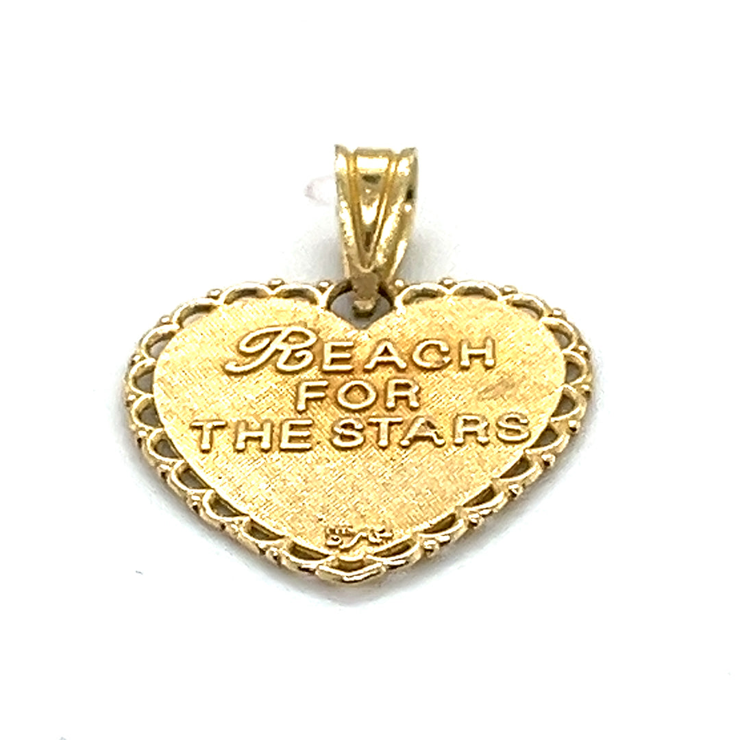 14K Yellow Gold Sweet 16 Heart Pendant with Bail