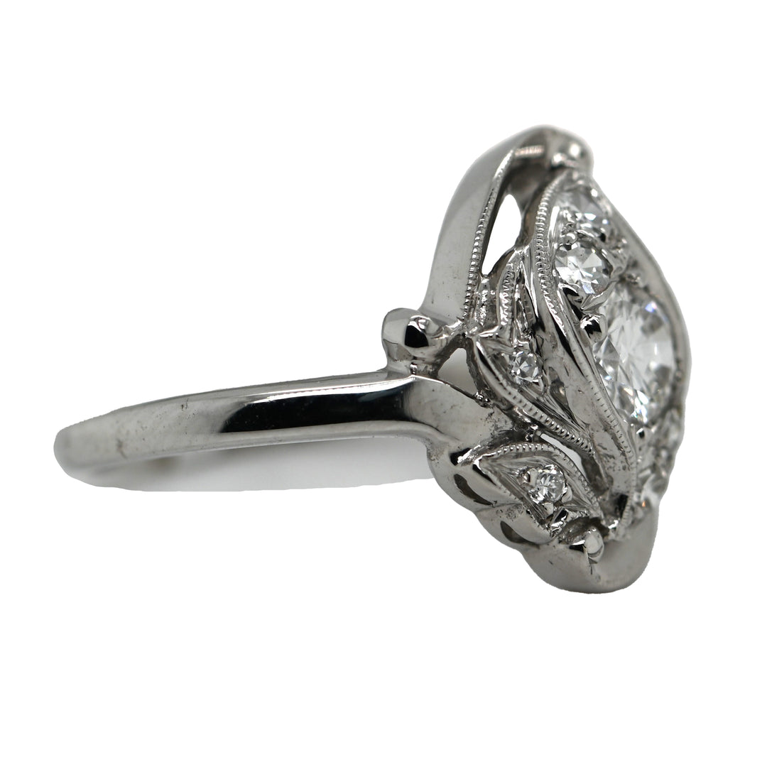 Vintage White Gold Diamond Fashion Ring