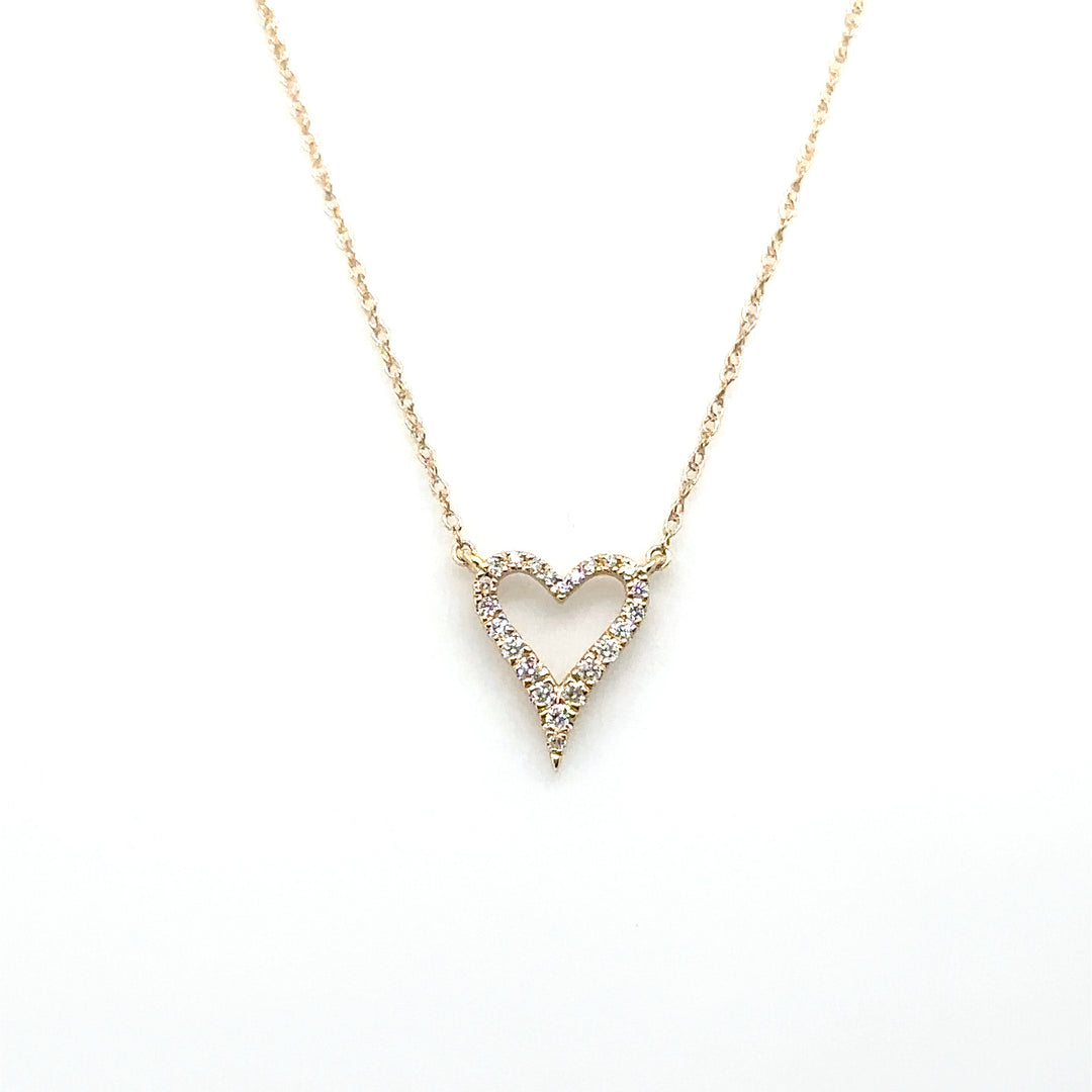 Yellow Gold Diamond Heart Necklace