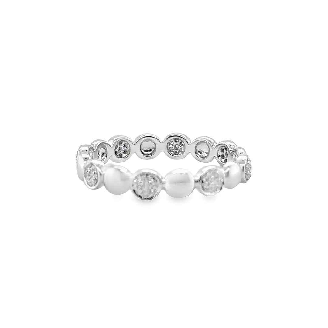 White Gold Diamond Bubble Pave Stacking Band