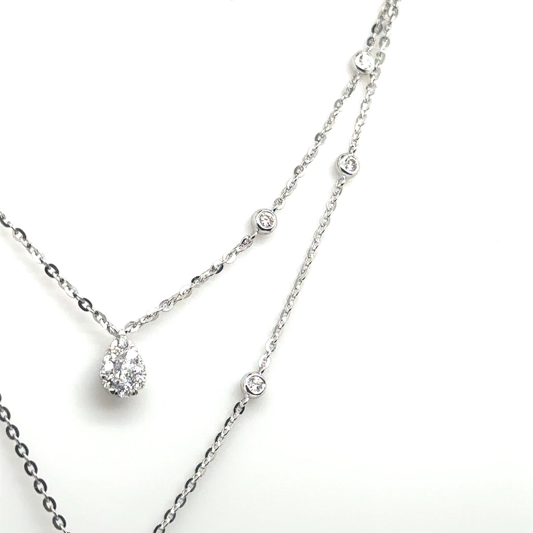 White Gold Two in One Diamond Necklace