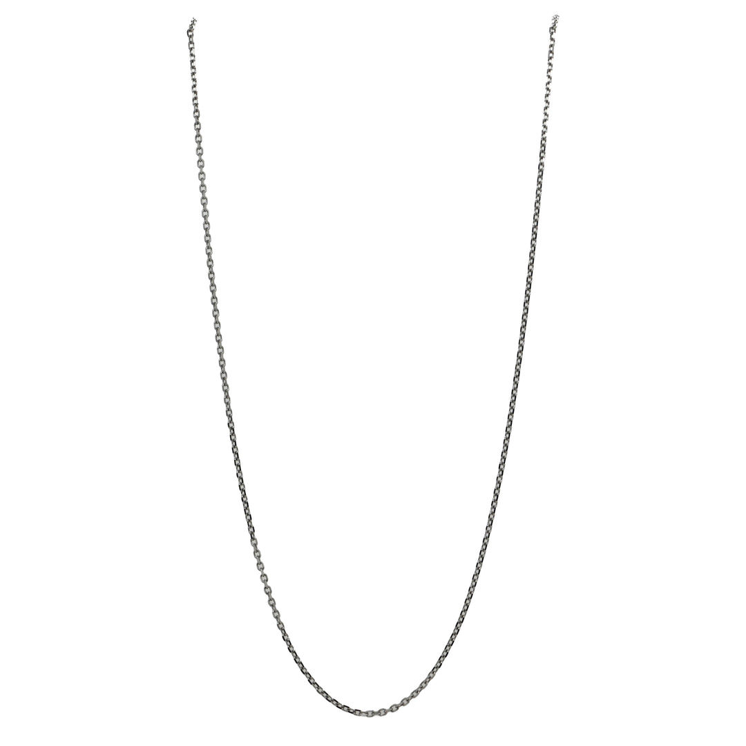 White Gold Cable Link 18" Chain with Lobster Claw Catch