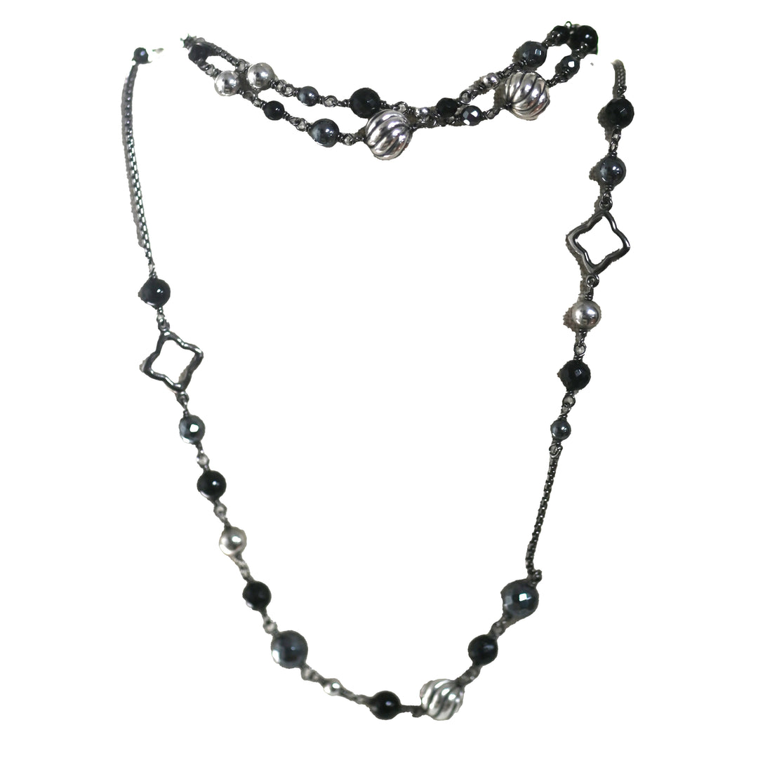 David Yurman Onyx & Hematite Necklace