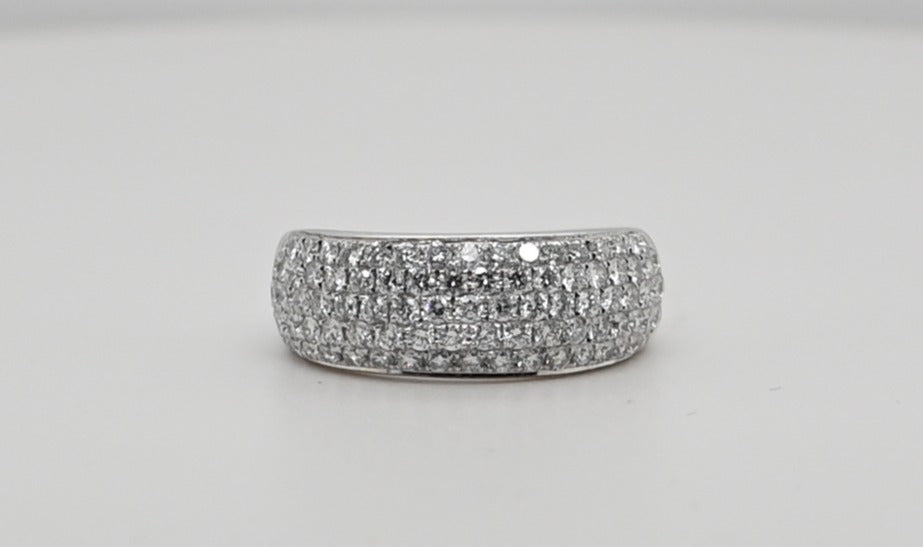White Gold Diamond Pave-Set Dome Band