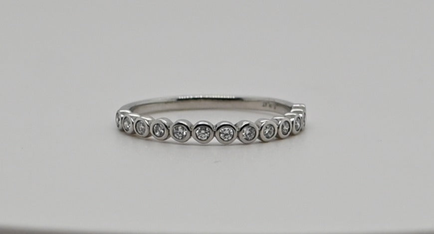 Platinum Bezel Set Diamond Stacking Band