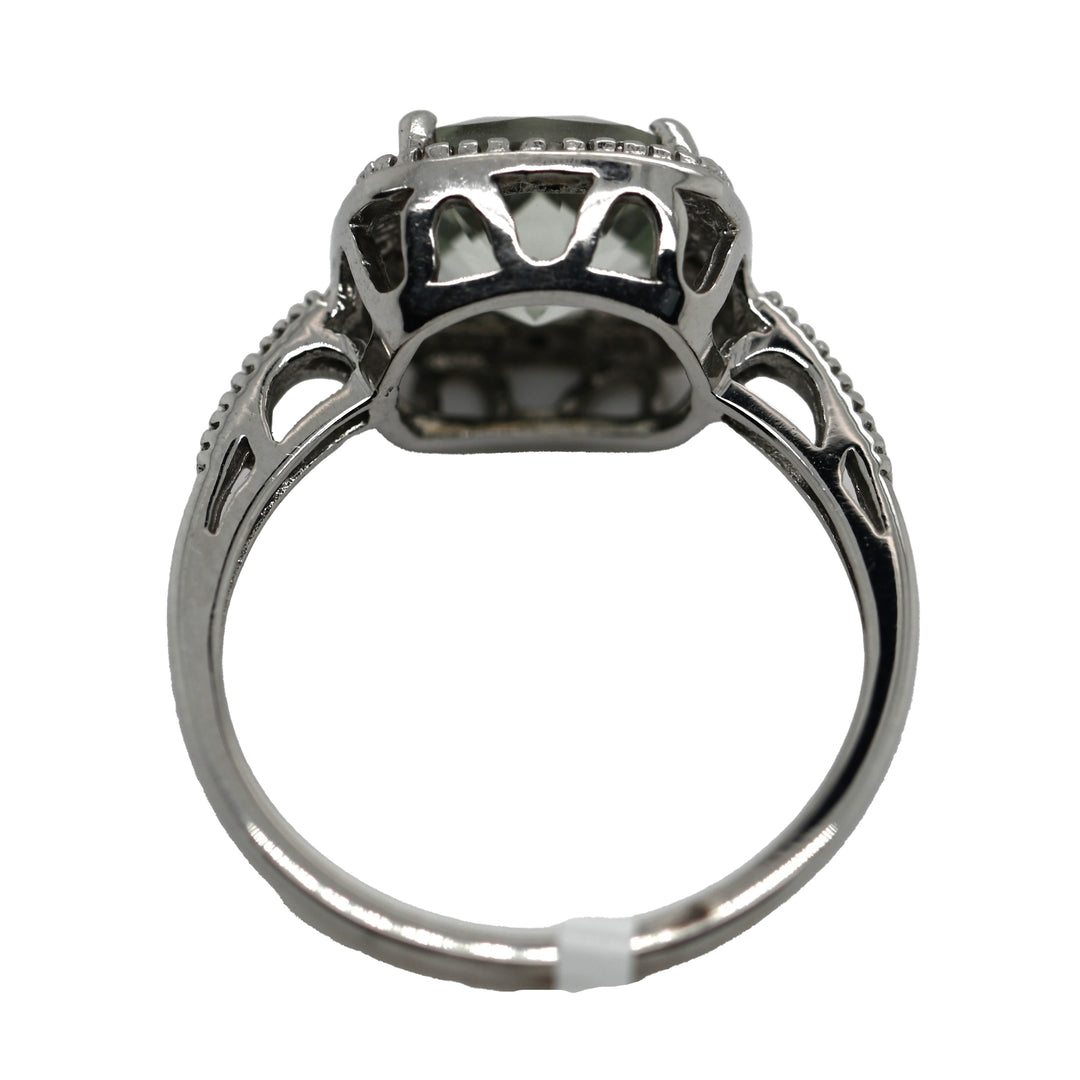 White Gold Praziolite Diamond Ring