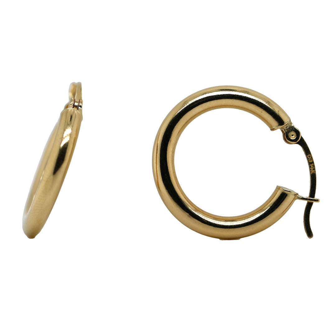 Yellow Gold Hoop Earrings 20mm