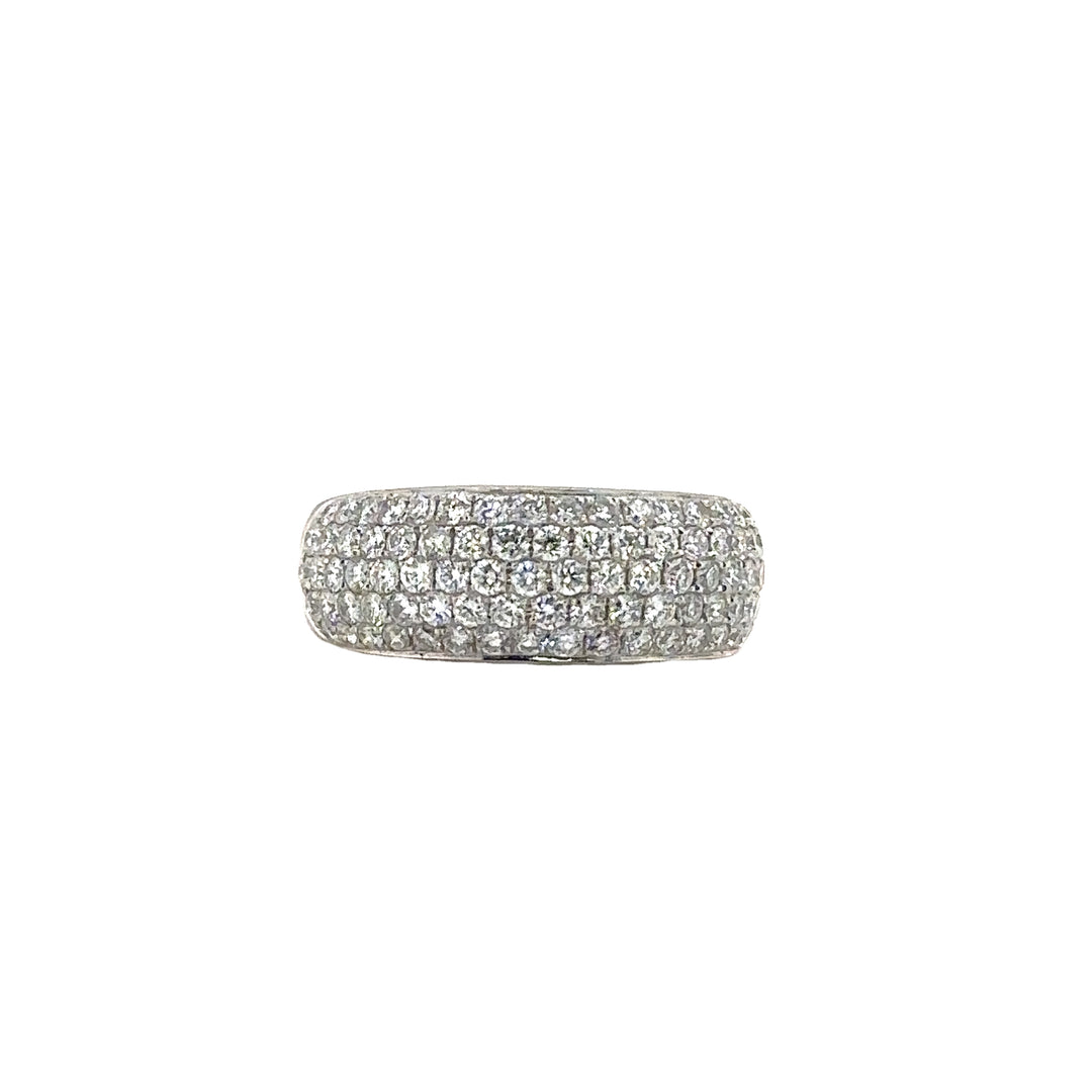 White Gold Diamond Pave-Set Dome Band