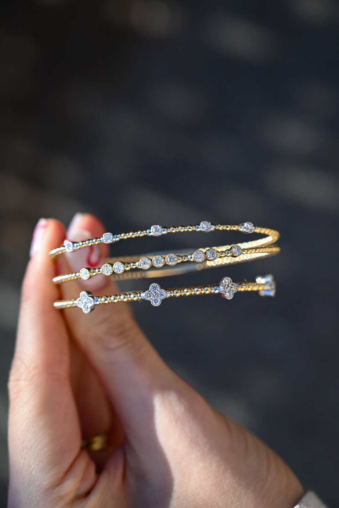 Yellow Gold Diamond Bezel-Set Flexi Bracelet