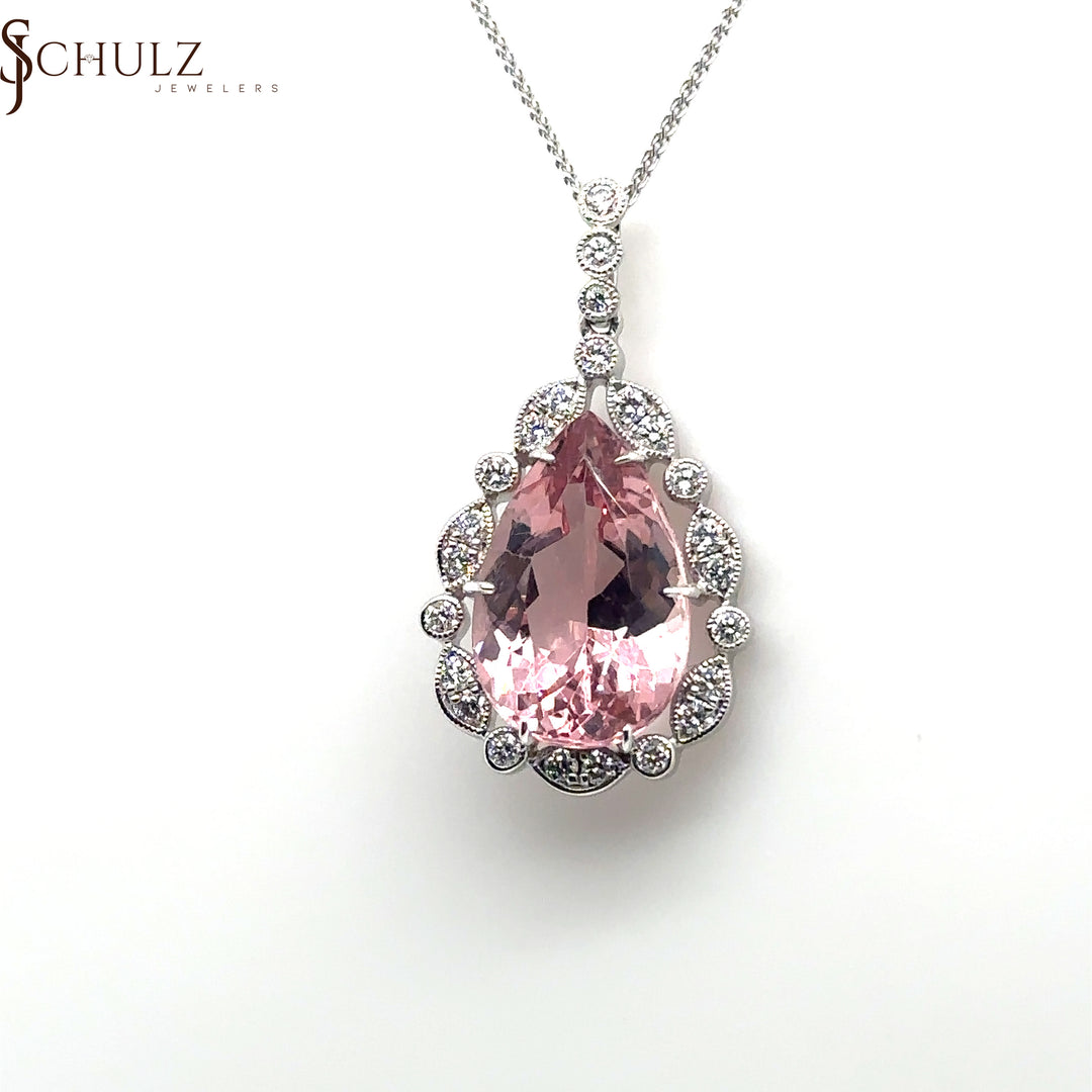 Morganite & Diamond Pendant