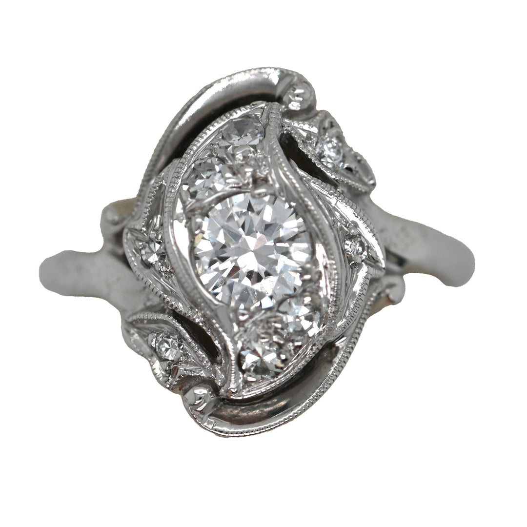 Vintage White Gold Diamond Fashion Ring