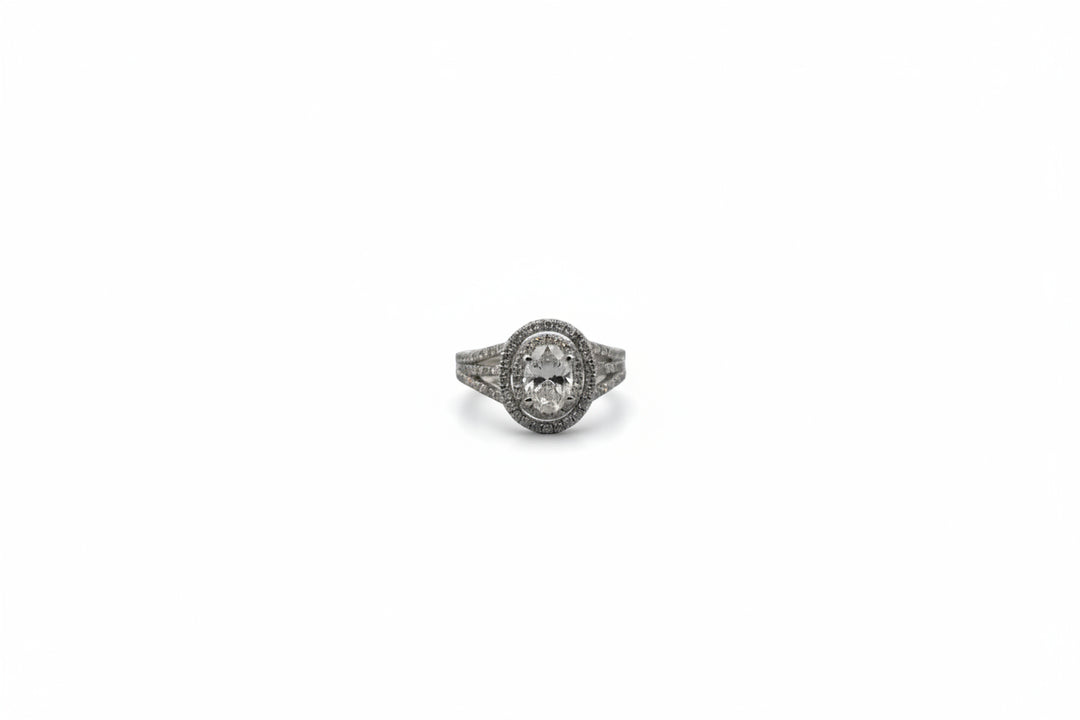 Emerald & Diamond Oval Double Halo Ring
