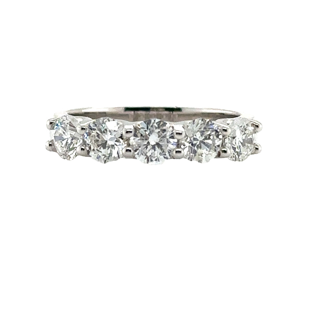 18K White Gold Diamond Anniversary Ring