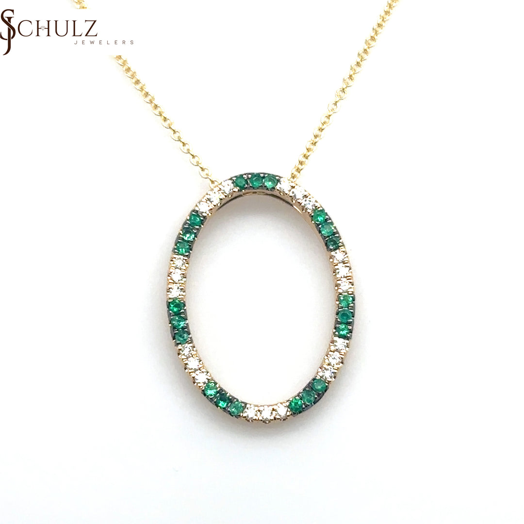 Emerald & Diamond Stone Pendant