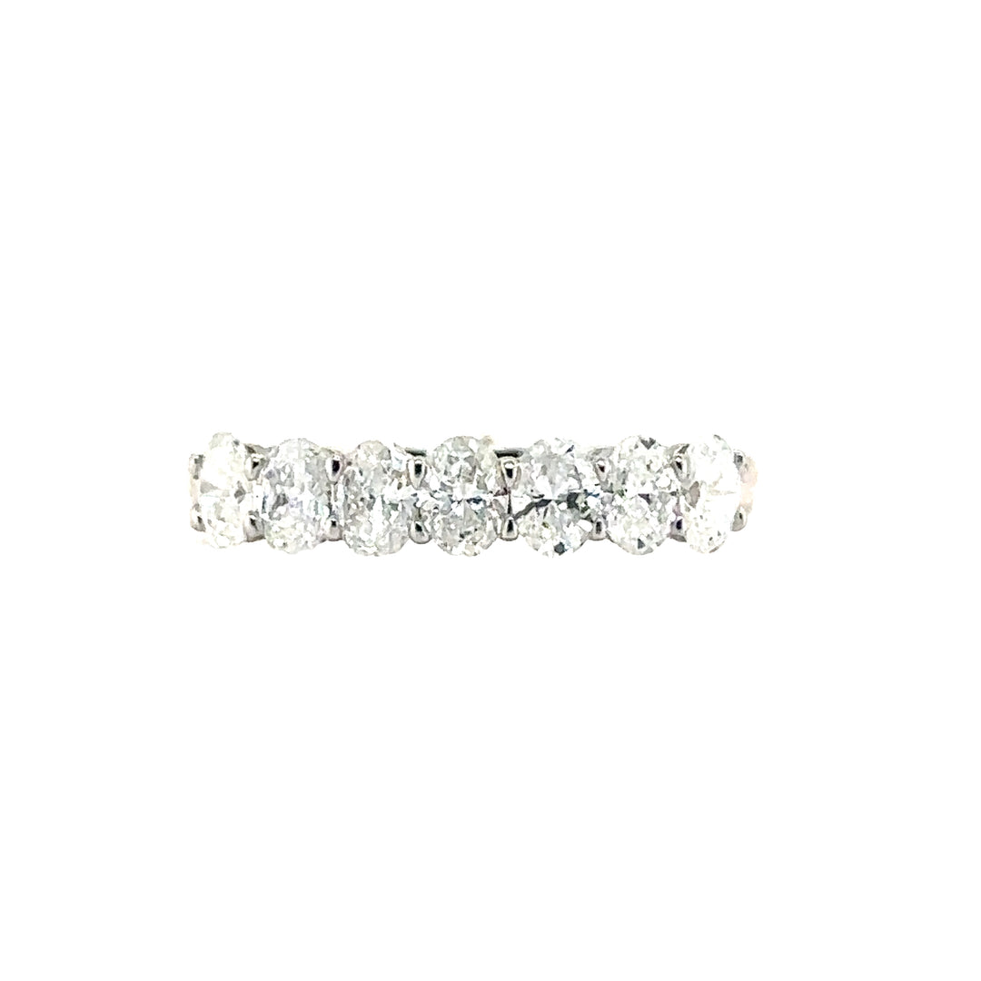 Seven Stone Oval Diamond White Gold Anniversary Band