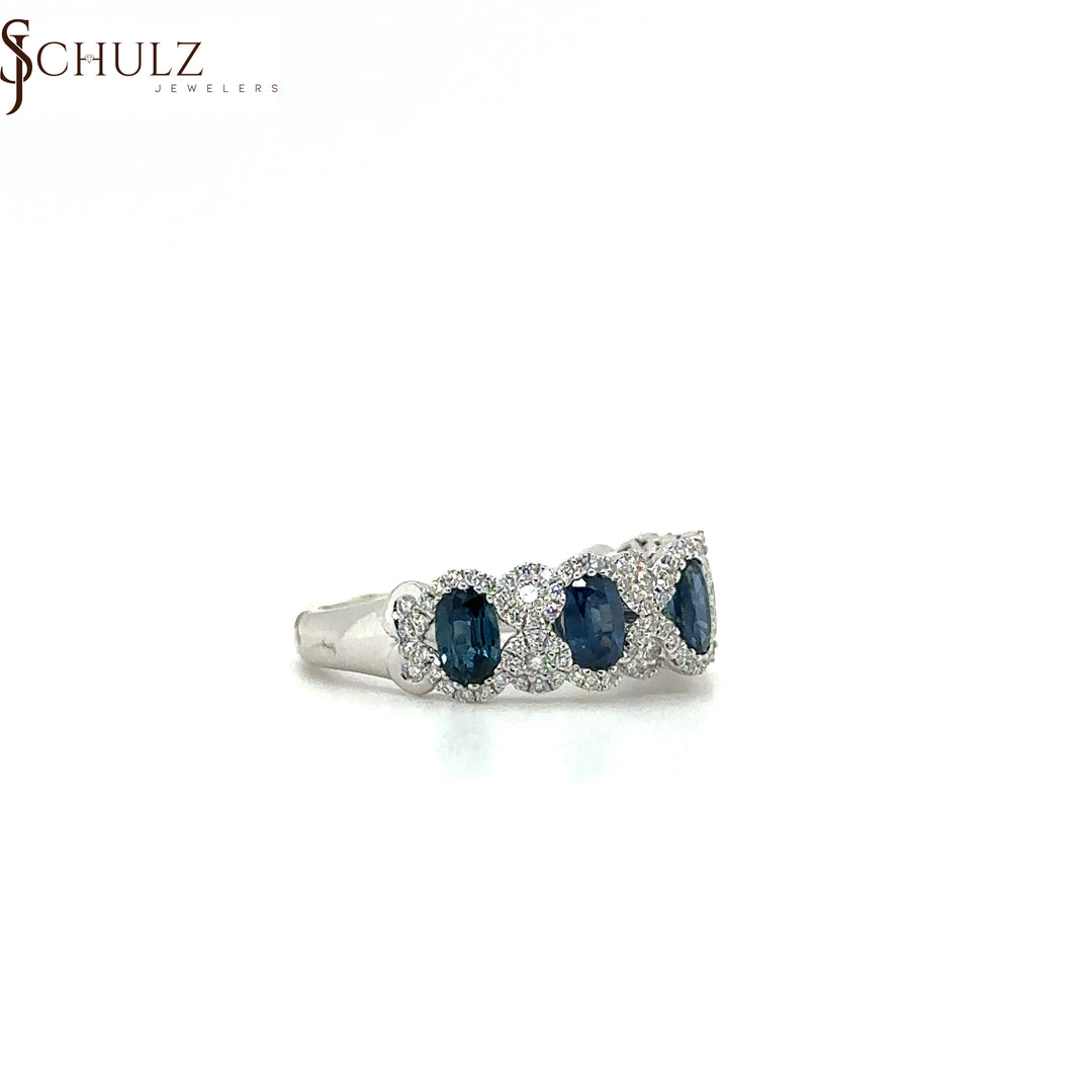 Blue Sapphire & Diamond Multi-Stone Ring