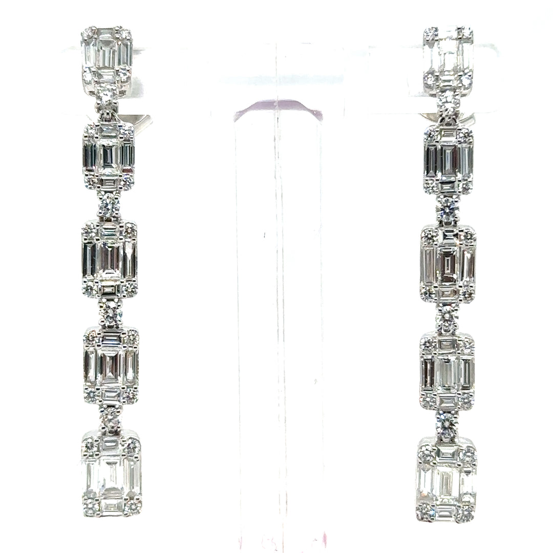 2.9ctw Diamond Drop Stud Earrings