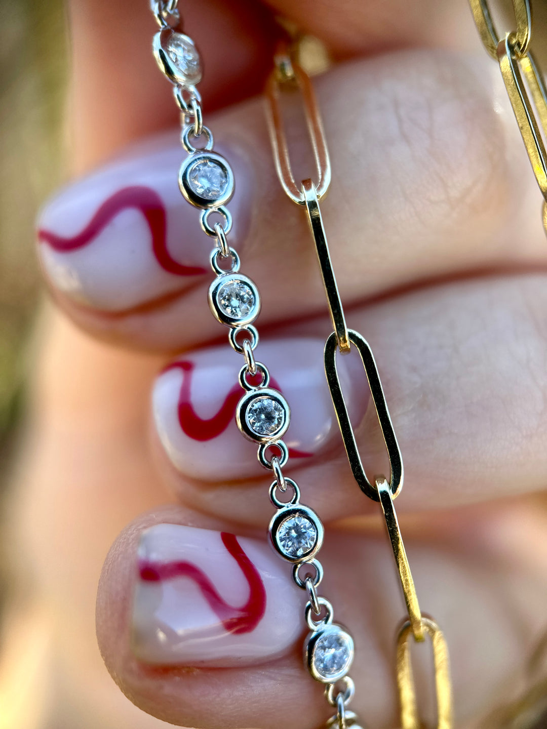 Diamond Yellow Gold Paperclip Necklace