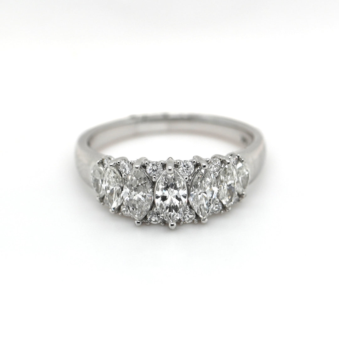 Marquise Diamond White Gold Anniversary Ring