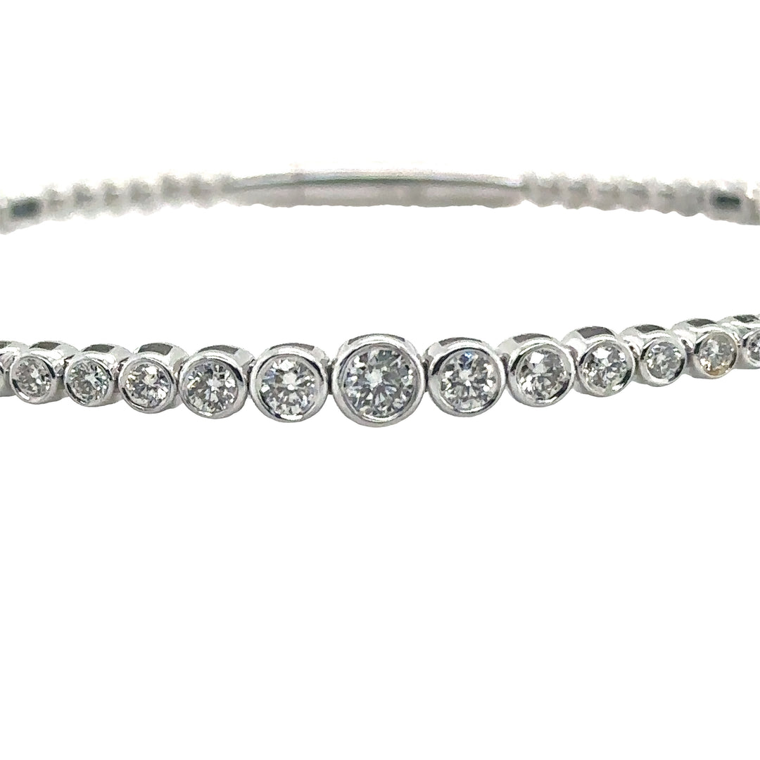 White Gold Bezel-set Diamond Flexi-Bracelet Cuff